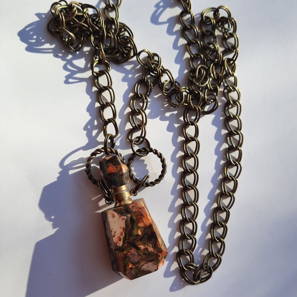 Bronze Orange Sea Sediment Vial Necklace - Picture 8 of 15